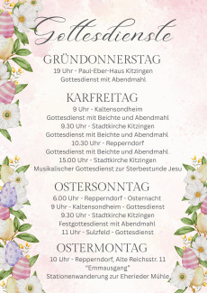 Gottesdienste an Ostern