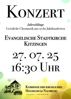 Konzert "Jahresklänge" in der Evangelischen Stadtkirche