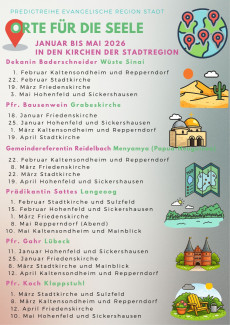 Predigtreihe: Orte für die Seele